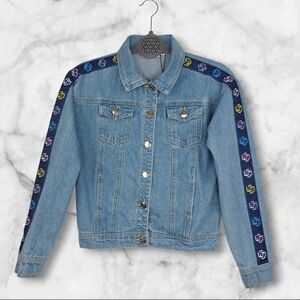 Norris‎ Nuts Girl's Denim Jacket Multi Logo Size 12